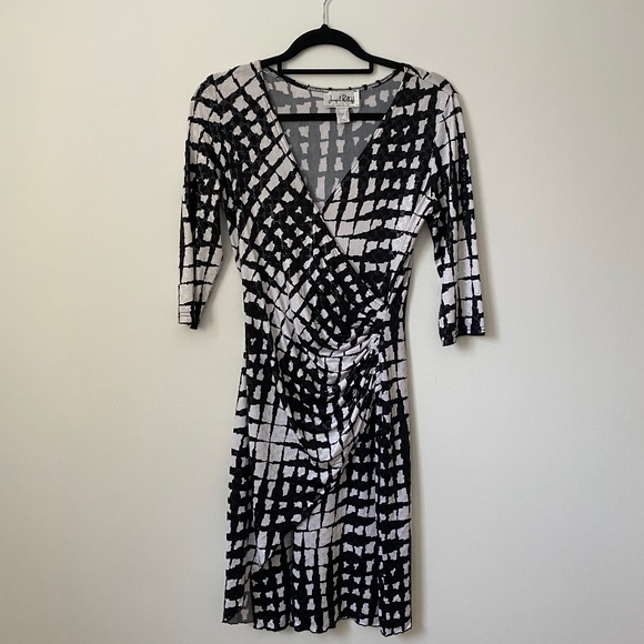 Joseph Ribkoff Vintage V-Neck Wrap Midi Dress - Picture 1 of 6